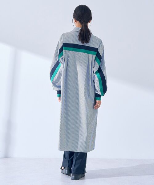 Editt by YECCA VECCA（エディットバイイェッカヴェッカ）の「リブMIXシャツワンピース（シャツワンピース・レディース・ストライプ/ネイビー/オフホワイト・FREE）」の18枚目の写真