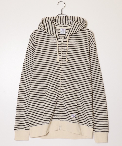 JEMORGAN（ジェーイーモーガン）の「【JEMORGAN / ジェーイーモーガン】ワッフルボーダージップパーカー（パーカー・メンズ・ナチュラル/ネイビー/グレー・M/XL/L）」の3枚目の写真