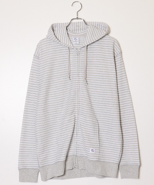 JEMORGAN（ジェーイーモーガン）の「【JEMORGAN / ジェーイーモーガン】ワッフルボーダージップパーカー（パーカー・メンズ・ナチュラル/ネイビー/グレー・M/XL/L）」の2枚目の写真