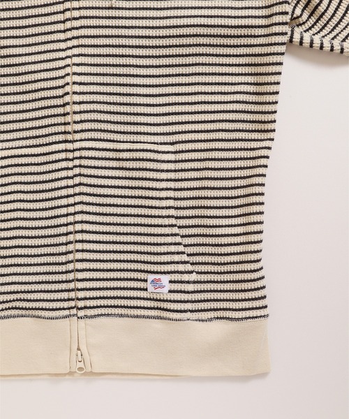 JEMORGAN（ジェーイーモーガン）の「【JEMORGAN / ジェーイーモーガン】ワッフルボーダージップパーカー（パーカー・メンズ・ナチュラル/ネイビー/グレー・M/XL/L）」の10枚目の写真