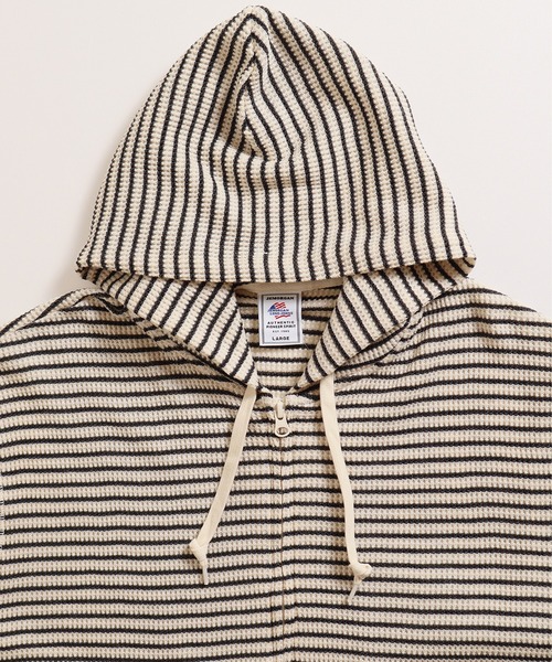 JEMORGAN（ジェーイーモーガン）の「【JEMORGAN / ジェーイーモーガン】ワッフルボーダージップパーカー（パーカー・メンズ・ナチュラル/ネイビー/グレー・M/XL/L）」の7枚目の写真