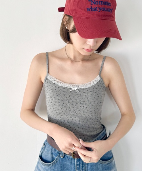 SOLLON.(ソルロン)の「カップ付きアソートキャミソール(キャミソール・レディース・その他1/その他2/その他3/ホワイト/ライトグレー/ピンク/ブラック・FREE)」の19枚目の写真