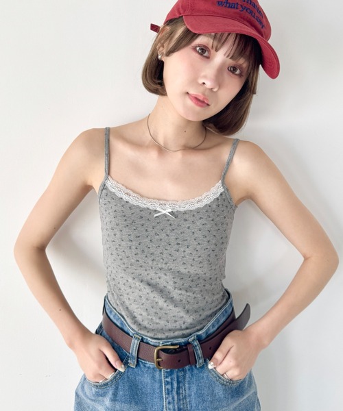 SOLLON.(ソルロン)の「カップ付きアソートキャミソール(キャミソール・レディース・その他1/その他2/その他3/ホワイト/ライトグレー/ピンク/ブラック・FREE)」の20枚目の写真