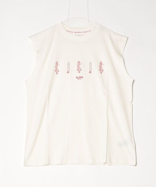 REPLAY(リプレイ)の「ボーイフィットコットンジャージーALOHAプリントTシャツ(Tシャツ/カットソー・レディース・アイボリー・MEDIUM/SMALL/X-SMALL)」の1枚目の写真