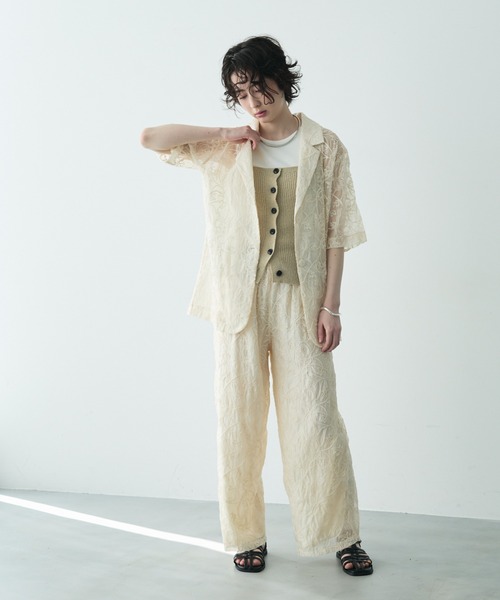 Trish（トリッシュ）の「コード刺繍オーガンジーイージーパンツ（その他パンツ・レディース・アイボリー/ブラック・MEDIUM）」の19枚目の写真