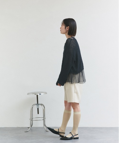 ad thie（アドティエ）の「レイヤード チュール タンクトップ（タンクトップ・レディース・ブラック/オフホワイト・FREE）」の15枚目の写真