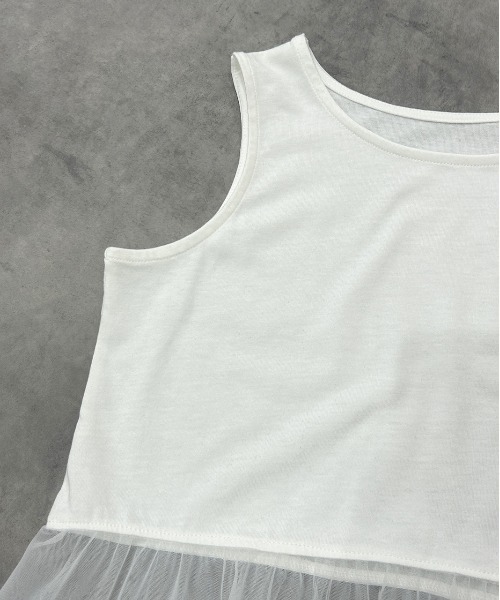 ad thie（アドティエ）の「レイヤード チュール タンクトップ（タンクトップ・レディース・ブラック/オフホワイト・FREE）」の21枚目の写真