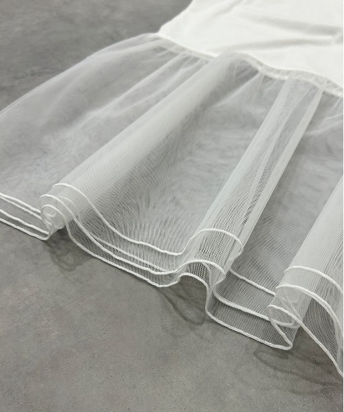 ad thie（アドティエ）の「レイヤード チュール タンクトップ（タンクトップ・レディース・ブラック/オフホワイト・FREE）」の22枚目の写真