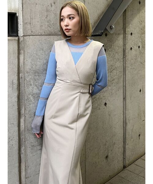 MURUA(ムルーア)の「カシュクールマーメイドジャンパースカート(ジャンパースカート・レディース・ブラック/ブルー/アイボリー・1/2)」の12枚目の写真