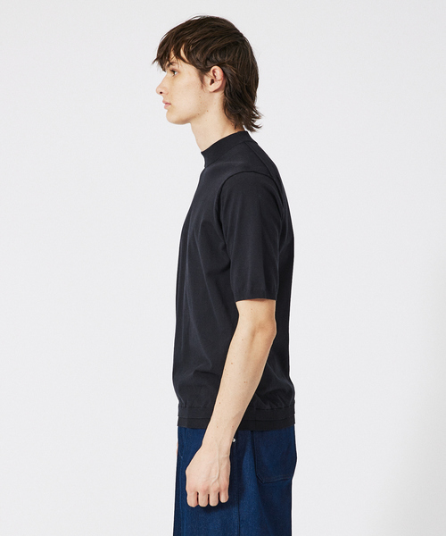 DESIGNWORKS(デザインワークス)の「ハイツイスト モックネック 半袖ニット(ニット/セーター・メンズ・スミクロ/アイボリー/イエロー・50/48/46)」の14枚目の写真