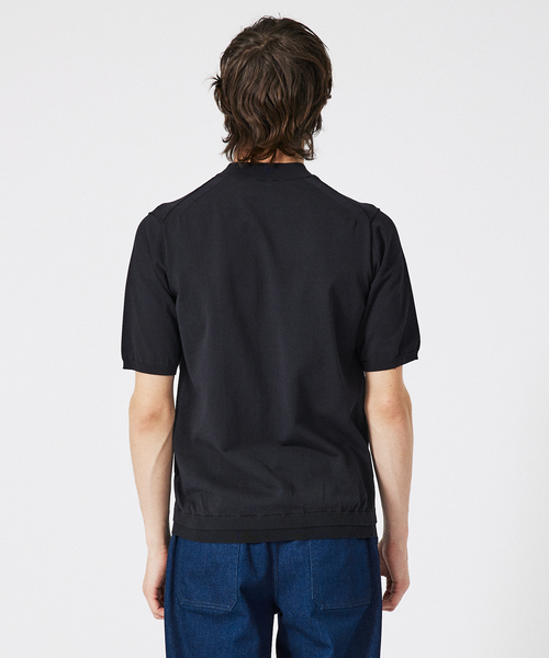 DESIGNWORKS(デザインワークス)の「ハイツイスト モックネック 半袖ニット(ニット/セーター・メンズ・スミクロ/アイボリー/イエロー・50/48/46)」の13枚目の写真