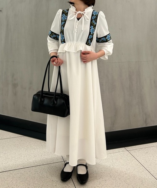 セール】tyrolean flower onepiece／チロリアンワンピース（ワンピース