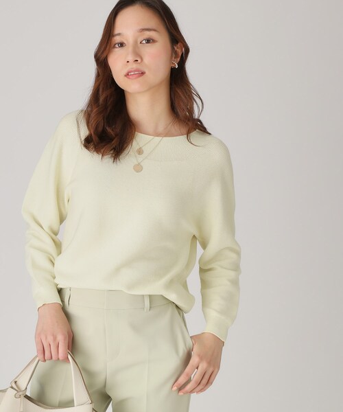 COUP DE CHANCE（クードシャンス）の「【洗える／日本製】無縫製ニットトップス（ニット/セーター・レディース・ネイビー/ピンク/イエロー系その他/ライトグレー・34/38）」の4枚目の写真