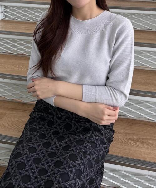 COUP DE CHANCE（クードシャンス）の「【洗える／日本製】無縫製ニットトップス（ニット/セーター・レディース・ネイビー/ピンク/イエロー系その他/ライトグレー・34/38）」の5枚目の写真