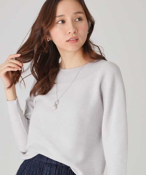 COUP DE CHANCE（クードシャンス）の「【洗える／日本製】無縫製ニットトップス（ニット/セーター・レディース・ネイビー/ピンク/イエロー系その他/ライトグレー・34/38）」の6枚目の写真