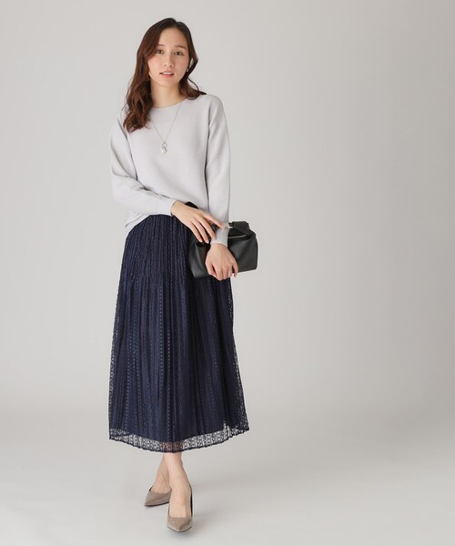 COUP DE CHANCE（クードシャンス）の「【洗える／日本製】無縫製ニットトップス（ニット/セーター・レディース・ネイビー/ピンク/イエロー系その他/ライトグレー・34/38）」の7枚目の写真