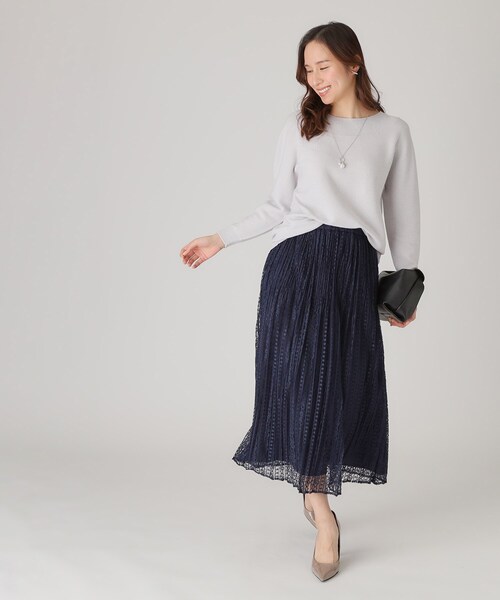 COUP DE CHANCE（クードシャンス）の「【洗える／日本製】無縫製ニットトップス（ニット/セーター・レディース・ネイビー/ピンク/イエロー系その他/ライトグレー・34/38）」の8枚目の写真