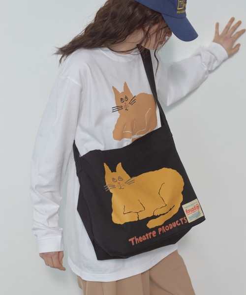 THEATRE PRODUCTS(シアタープロダクツ)の「【THEATRE PRODUCTS | Shiomi Wadaコラボ】コットンキャンバスショルダーバッグ フラワー/ネコ(ショルダーバッグ・レディース・ベージュ/ブラック・FREE)」の6枚目の写真