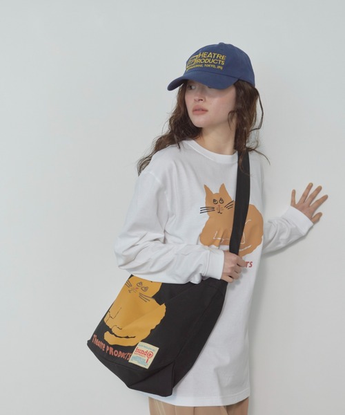 THEATRE PRODUCTS(シアタープロダクツ)の「【THEATRE PRODUCTS | Shiomi Wadaコラボ】コットンキャンバスショルダーバッグ フラワー/ネコ(ショルダーバッグ・レディース・ベージュ/ブラック・FREE)」の8枚目の写真