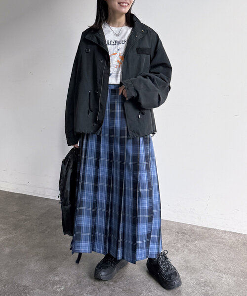 MSGM エムエスジーエム　　チェック　プリーツ　スカート　極美品 チェック柄プリーツニットスカート/洗える(ロング・マキシ丈