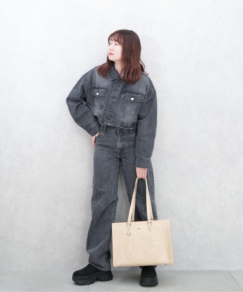 GYDA（ジェイダ）の「【GYDA/ジェイダ】 ≪新色追加≫ BASIC SERIES　トートバッグ（トートバッグ・レディース・ブラック/アイボリー/グレー・FREE）」の10枚目の写真