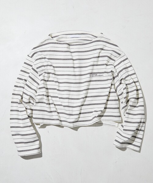 Firsthand(ファーストハンド)の「MA Firsthand/マ ファーストハンド BASQUE BORDER CROP PO / バスクボーダー クロップ プルオーバー(Tシャツ/カットソー・レディース・サックスブルー/ホワイト/ネイビー・FREE)」の1枚目の写真