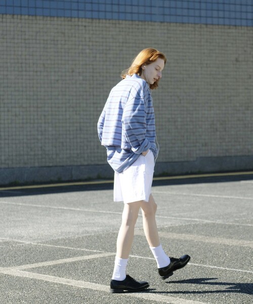 Firsthand(ファーストハンド)の「MA Firsthand/マ ファーストハンド BASQUE BORDER CROP PO / バスクボーダー クロップ プルオーバー(Tシャツ/カットソー・レディース・サックスブルー/ホワイト/ネイビー・FREE)」の5枚目の写真