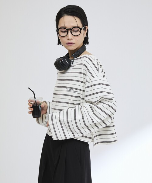 Firsthand(ファーストハンド)の「MA Firsthand/マ ファーストハンド BASQUE BORDER CROP PO / バスクボーダー クロップ プルオーバー(Tシャツ/カットソー・レディース・サックスブルー/ホワイト/ネイビー・FREE)」の11枚目の写真