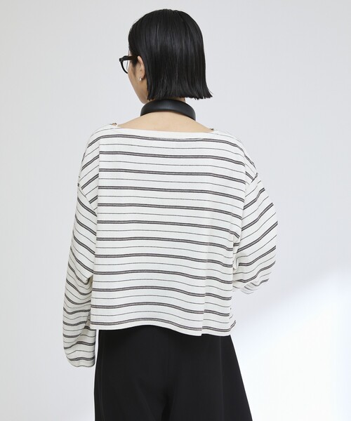 Firsthand(ファーストハンド)の「MA Firsthand/マ ファーストハンド BASQUE BORDER CROP PO / バスクボーダー クロップ プルオーバー(Tシャツ/カットソー・レディース・サックスブルー/ホワイト/ネイビー・FREE)」の12枚目の写真