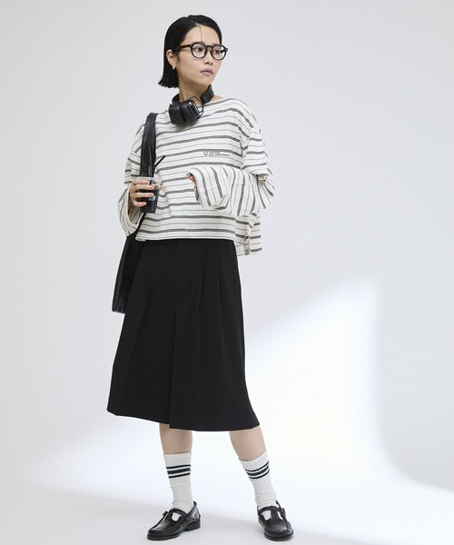 Firsthand(ファーストハンド)の「MA Firsthand/マ ファーストハンド BASQUE BORDER CROP PO / バスクボーダー クロップ プルオーバー(Tシャツ/カットソー・レディース・サックスブルー/ホワイト/ネイビー・FREE)」の21枚目の写真