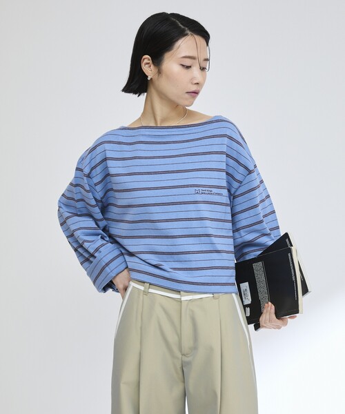 Firsthand(ファーストハンド)の「MA Firsthand/マ ファーストハンド BASQUE BORDER CROP PO / バスクボーダー クロップ プルオーバー(Tシャツ/カットソー・レディース・サックスブルー/ホワイト/ネイビー・FREE)」の22枚目の写真