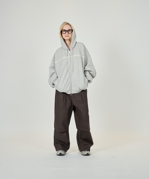 CIASU（シアス）の「ヴィンテージジップアップパーカー（Tシャツ/カットソー・メンズ・グレー/ブラック・MEDIUM/LARGE）」の5枚目の写真