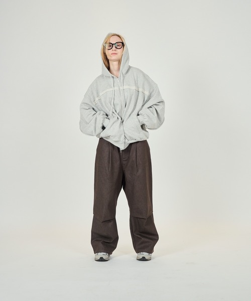 CIASU（シアス）の「ヴィンテージジップアップパーカー（Tシャツ/カットソー・メンズ・グレー/ブラック・MEDIUM/LARGE）」の3枚目の写真