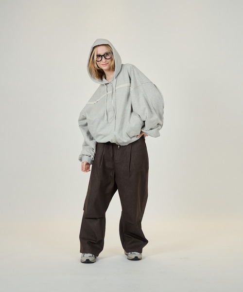 CIASU（シアス）の「ヴィンテージジップアップパーカー（Tシャツ/カットソー・メンズ・グレー/ブラック・MEDIUM/LARGE）」の4枚目の写真