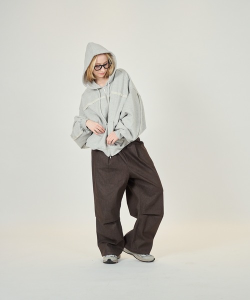 CIASU（シアス）の「ヴィンテージジップアップパーカー（Tシャツ/カットソー・メンズ・グレー/ブラック・MEDIUM/LARGE）」の8枚目の写真