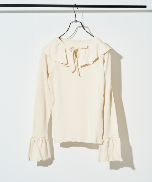 FREAK'S STORE（フリークスストア）の「アーミーフライス フリルロンT（Tシャツ/カットソー・レディース・チャコールグレー/グレー/オフホワイト・ﾌﾘ-）」の17枚目の写真