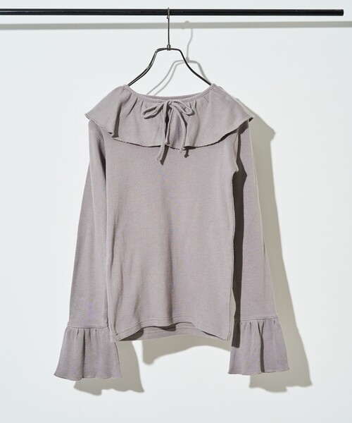 FREAK'S STORE（フリークスストア）の「アーミーフライス フリルロンT（Tシャツ/カットソー・レディース・チャコールグレー/グレー/オフホワイト・ﾌﾘ-）」の16枚目の写真