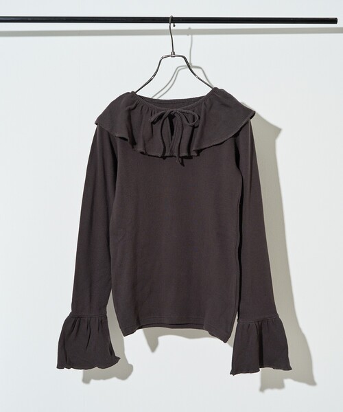FREAK'S STORE（フリークスストア）の「アーミーフライス フリルロンT（Tシャツ/カットソー・レディース・チャコールグレー/グレー/オフホワイト・ﾌﾘ-）」の11枚目の写真