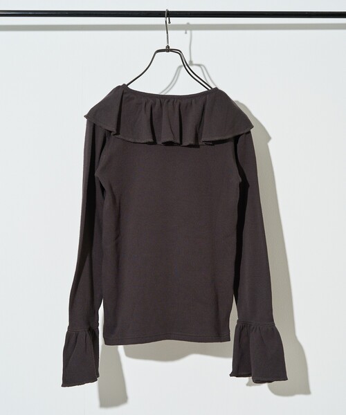 FREAK'S STORE（フリークスストア）の「アーミーフライス フリルロンT（Tシャツ/カットソー・レディース・チャコールグレー/グレー/オフホワイト・ﾌﾘ-）」の10枚目の写真