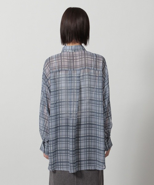 LAKOLE（ラコレ）の「シアーチェックシャツ / 321614（シャツ/ブラウス・レディース・チャコールグレー/ブルー/ベージュ・FREE）」の17枚目の写真