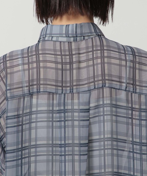 LAKOLE（ラコレ）の「シアーチェックシャツ / 321614（シャツ/ブラウス・レディース・チャコールグレー/ブルー/ベージュ・FREE）」の20枚目の写真