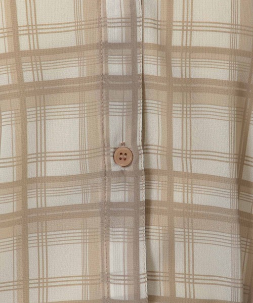 LAKOLE（ラコレ）の「シアーチェックシャツ / 321614（シャツ/ブラウス・レディース・チャコールグレー/ブルー/ベージュ・FREE）」の15枚目の写真