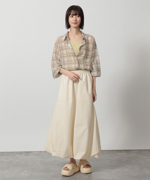 LAKOLE（ラコレ）の「シアーチェックシャツ / 321614（シャツ/ブラウス・レディース・チャコールグレー/ブルー/ベージュ・FREE）」の9枚目の写真