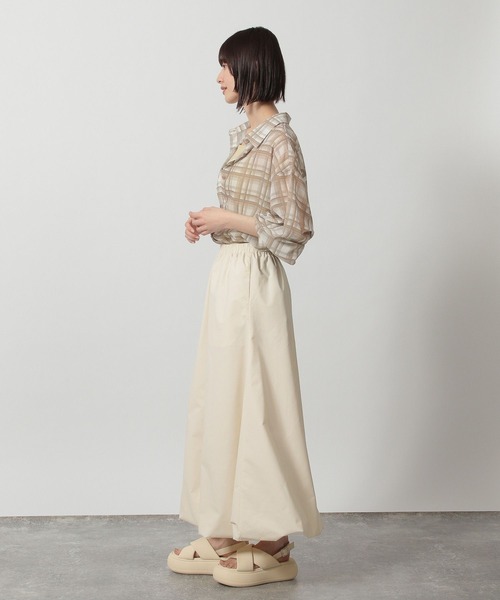 LAKOLE（ラコレ）の「シアーチェックシャツ / 321614（シャツ/ブラウス・レディース・チャコールグレー/ブルー/ベージュ・FREE）」の5枚目の写真