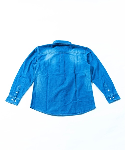 BARCEDOS（バルセドス）の「【Nylaus】ライトオンス デニムシャツ 長袖（シャツ/ブラウス・メンズ・ネイビー/ブルー/ケミカルウォッシュ・LL/M/L）」の13枚目の写真