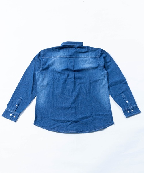 BARCEDOS（バルセドス）の「【Nylaus】ライトオンス デニムシャツ 長袖（シャツ/ブラウス・メンズ・ネイビー/ブルー/ケミカルウォッシュ・LL/M/L）」の14枚目の写真