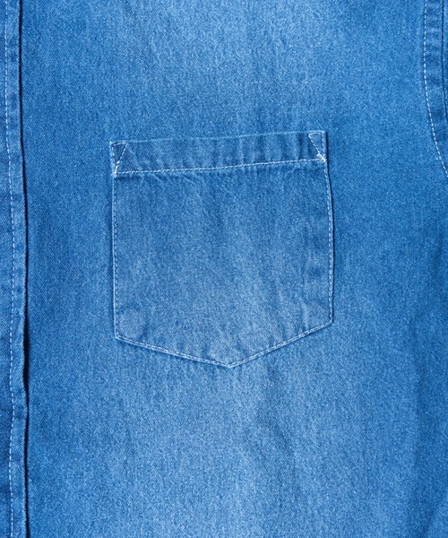 BARCEDOS（バルセドス）の「【Nylaus】ライトオンス デニムシャツ 長袖（シャツ/ブラウス・メンズ・ネイビー/ブルー/ケミカルウォッシュ・LL/M/L）」の5枚目の写真