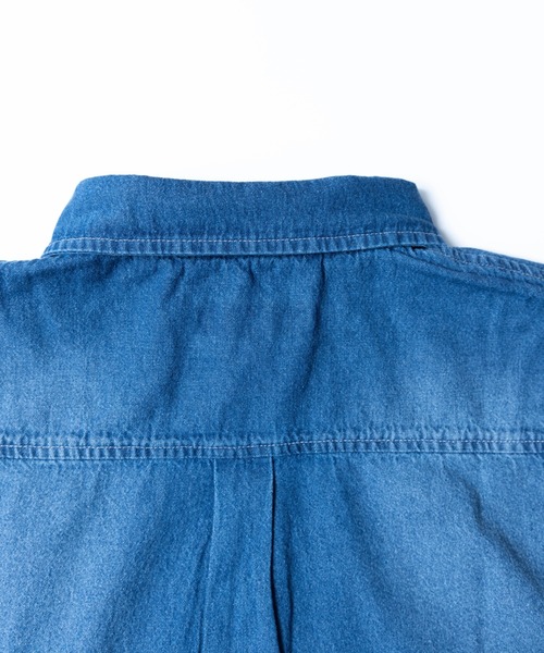 BARCEDOS（バルセドス）の「【Nylaus】ライトオンス デニムシャツ 長袖（シャツ/ブラウス・メンズ・ネイビー/ブルー/ケミカルウォッシュ・LL/M/L）」の10枚目の写真