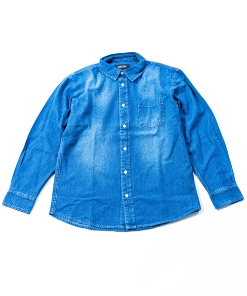 BARCEDOS（バルセドス）の「【Nylaus】ライトオンス デニムシャツ 長袖（シャツ/ブラウス・メンズ・ネイビー/ブルー/ケミカルウォッシュ・LL/M/L）」の17枚目の写真