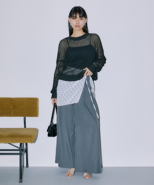 LIENCOEUR（リアンクール）の「メッシュオーバートップス（ニット/セーター・レディース・ブラック/ミント/ホワイト・FREE）」の18枚目の写真